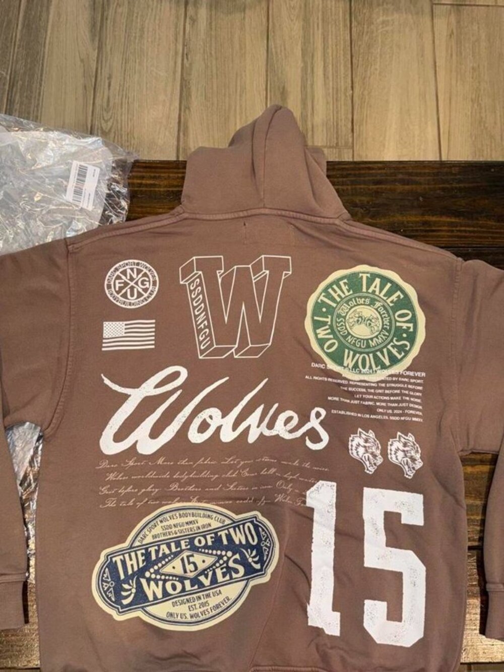 Darc Sport x Tale of Two Wolves Mojave brown pierce hoodie - Picture 2 of 3
